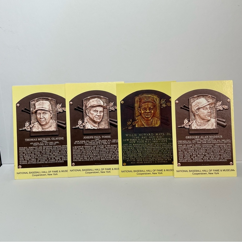 Lot of Four Postcards from the National Baseball Hall of Fame and Museum‎